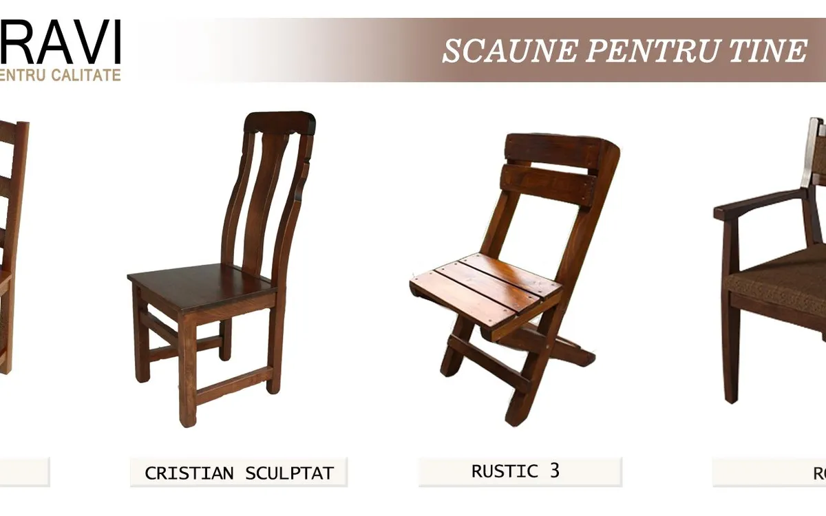 Scaune din lemn masiv