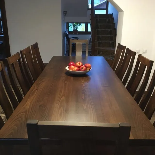 Set modern masa si scaune living din lemn masiv